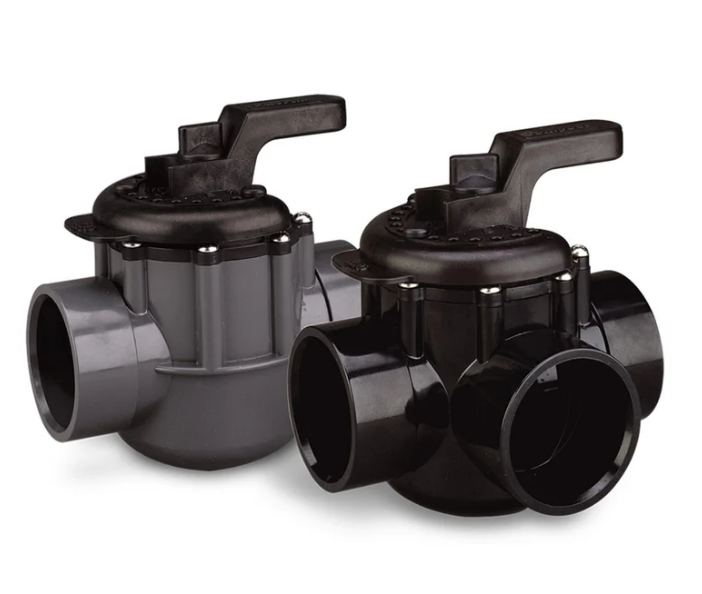 2" x 2.5" 3 Way Valve - Black